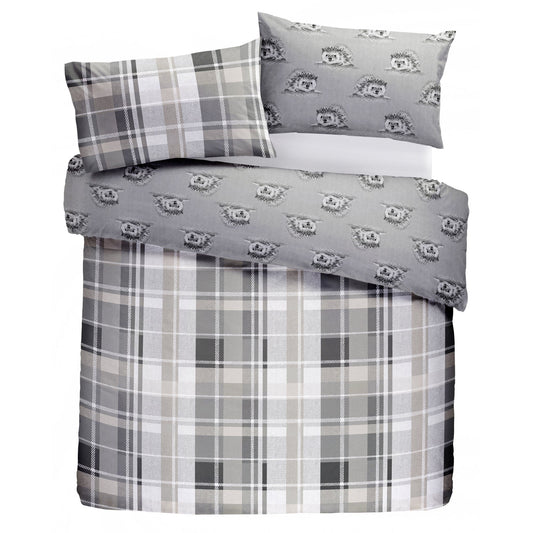 Dreams & Drapes Lodge Colville Grey Check Duvet Cover Set