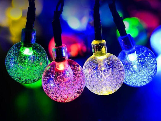 20 LED Coloured Glitter Bulb String Lights