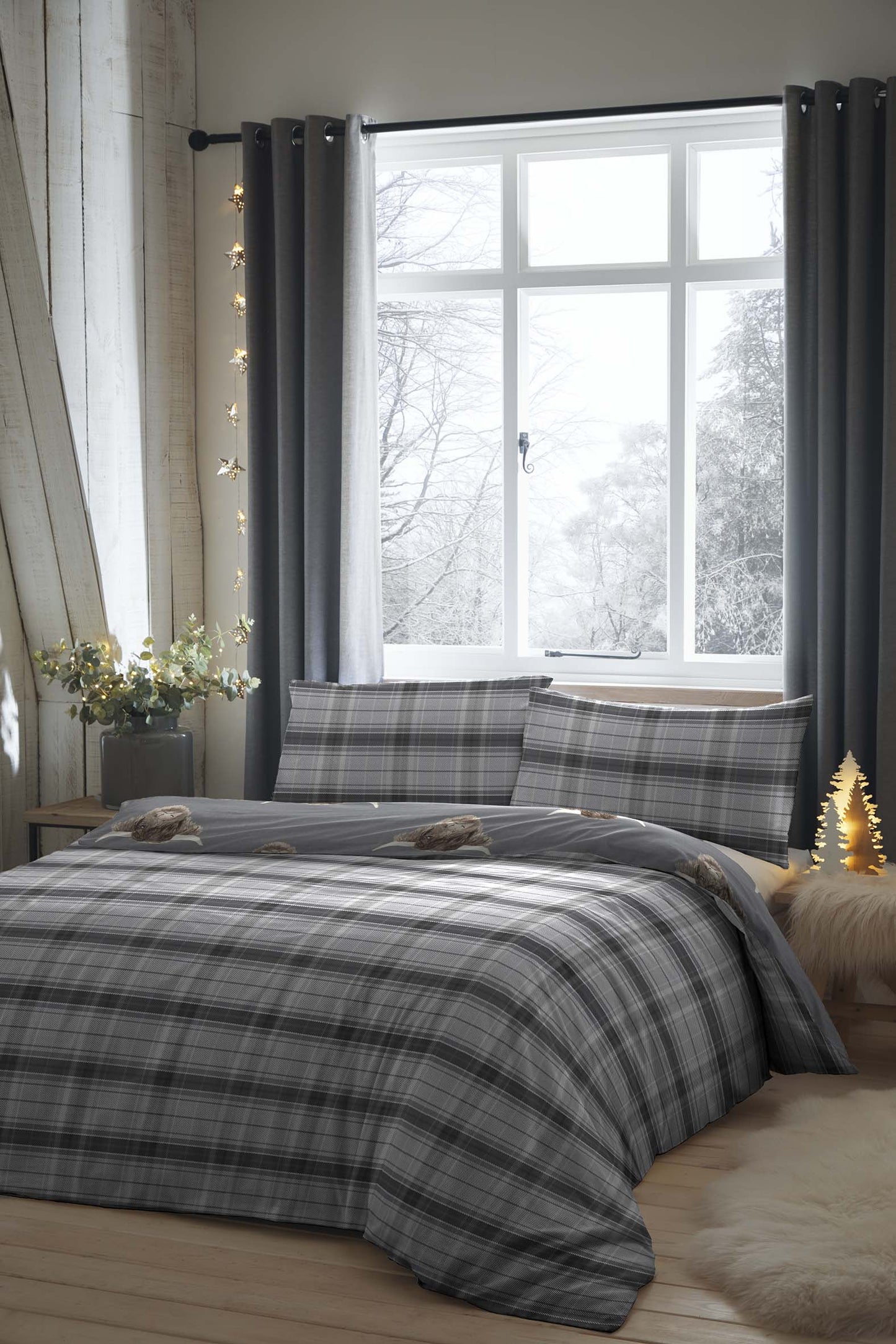 Fusion Highland Cow Grey Duvet Cover Set