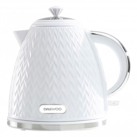 Daewoo White Argyle 1.7L Kettle