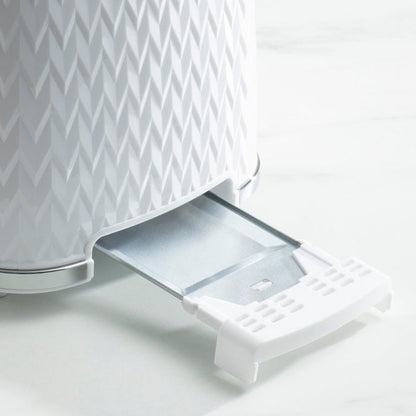 Daewoo White Argyle 2 Slice Toaster