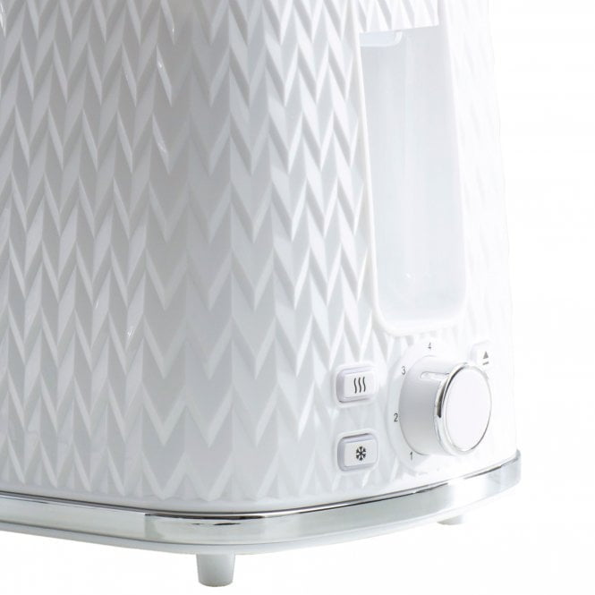 Daewoo White Argyle 2 Slice Toaster