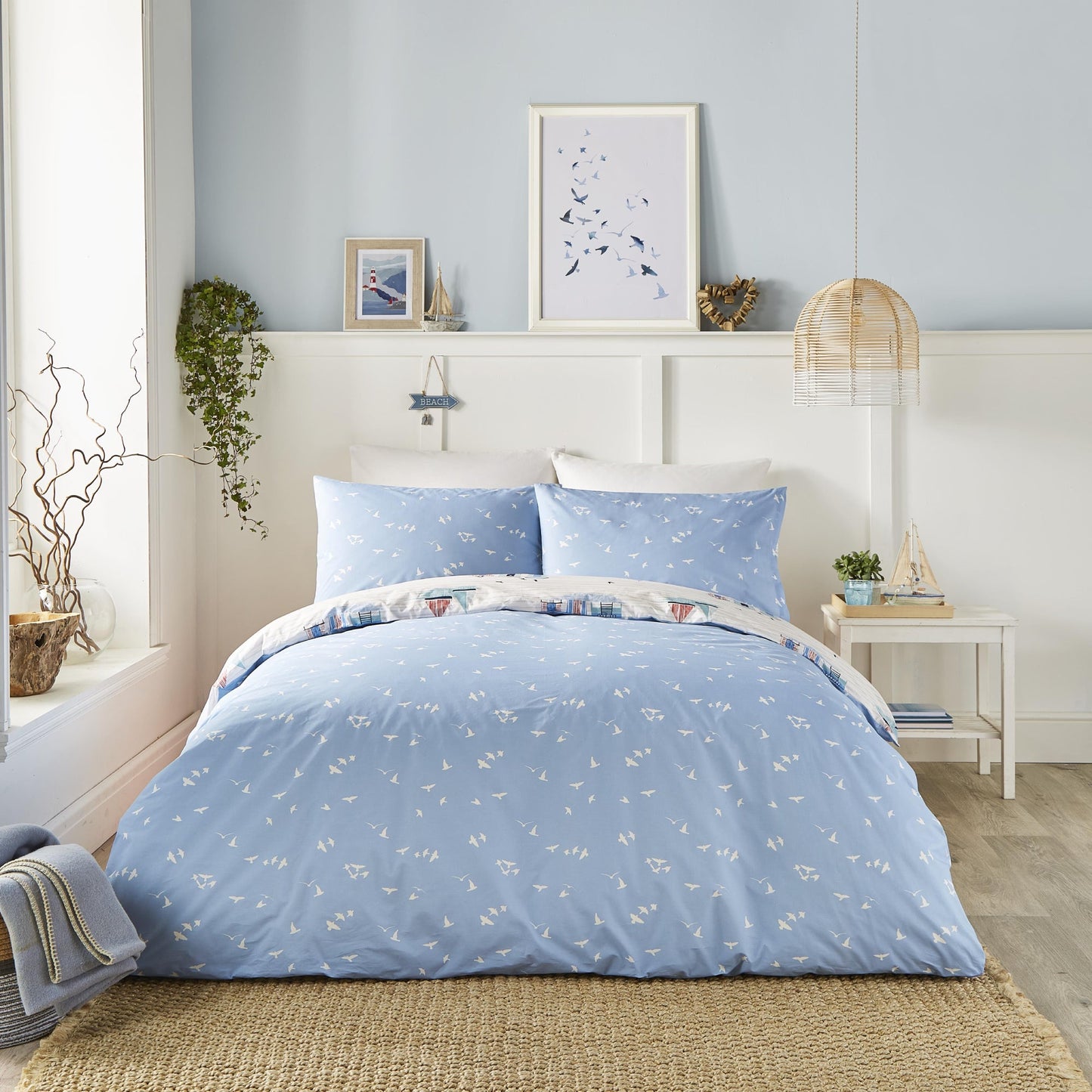 Fusion Blue Beach Huts Duvet Cover Set
