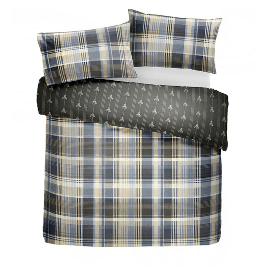 Dreams & Drapes Lodge Connolly Check Charcoal Duvet Cover Set
