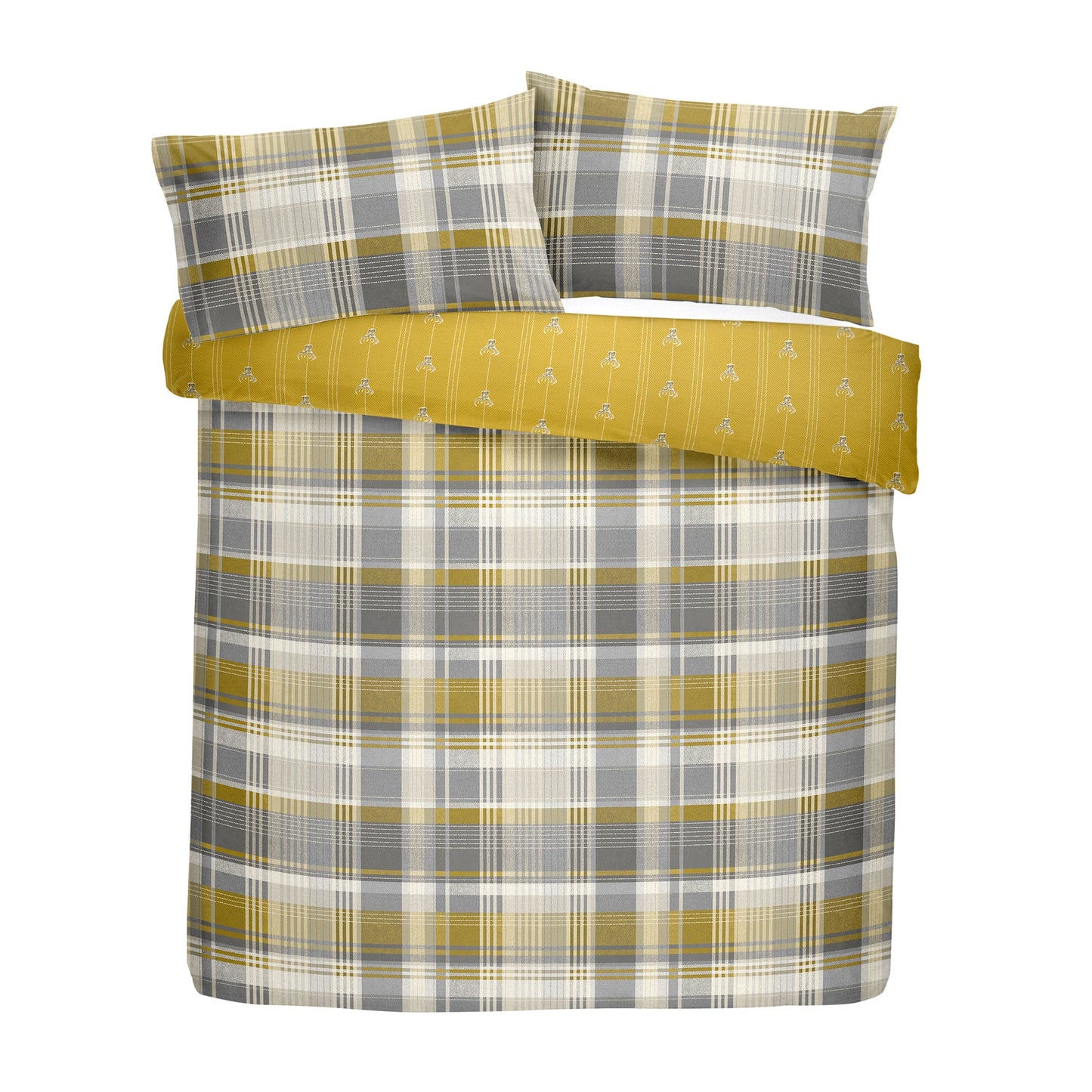 Dreams & Drapes Lodge Connolly Check Ochre Duvet Cover Set
