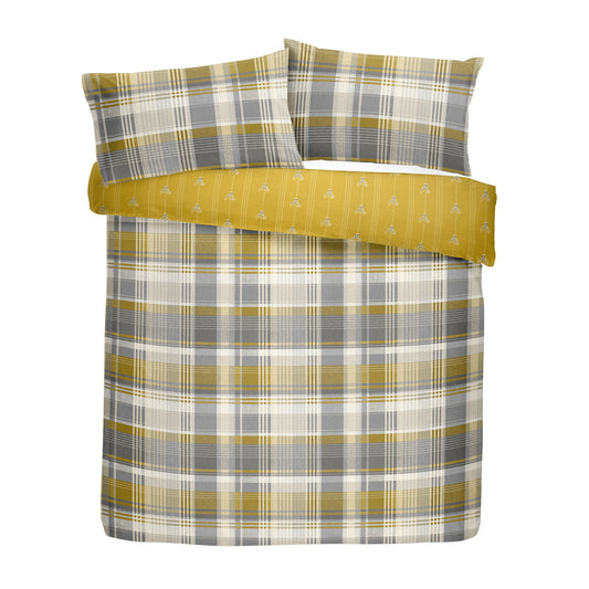 Dreams & Drapes Lodge Connolly Check Ochre Duvet Cover Set