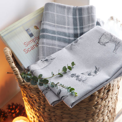 Dreams & Drapes Lodge Derwent Check Grey Duvet Cover Set