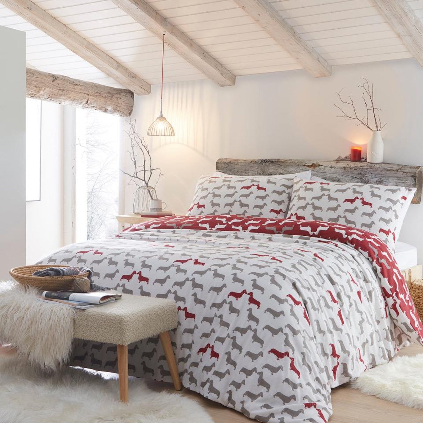Fusion Snug Dudley Love Red Duvet Cover Set