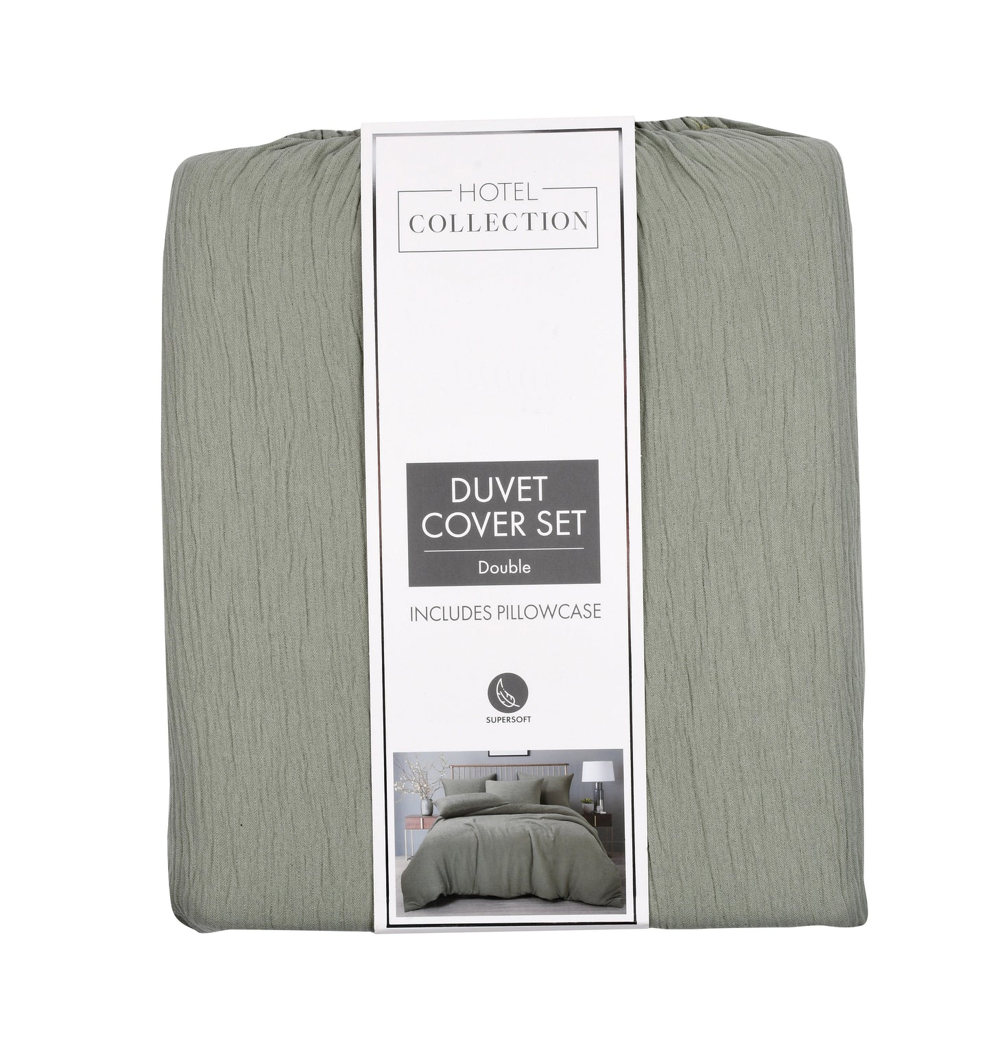 Hotel Collection Muslin Sage Double Duvet Set