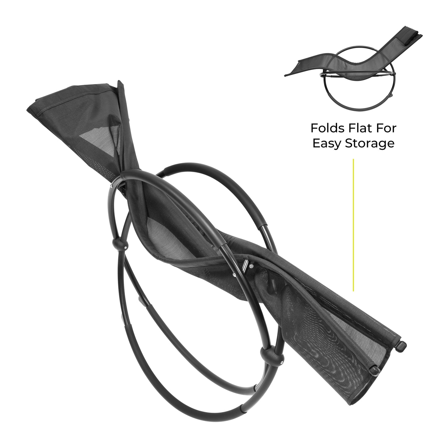 Louis Black Textilene Rocking Lounger