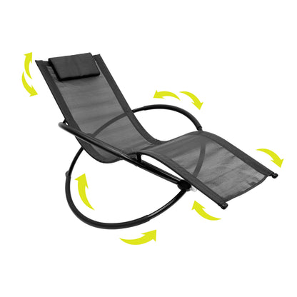Louis Black Textilene Rocking Lounger