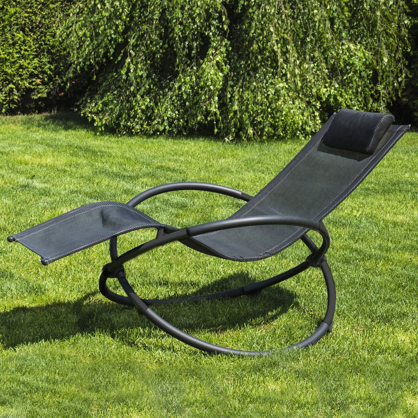 Louis Black Textilene Rocking Lounger