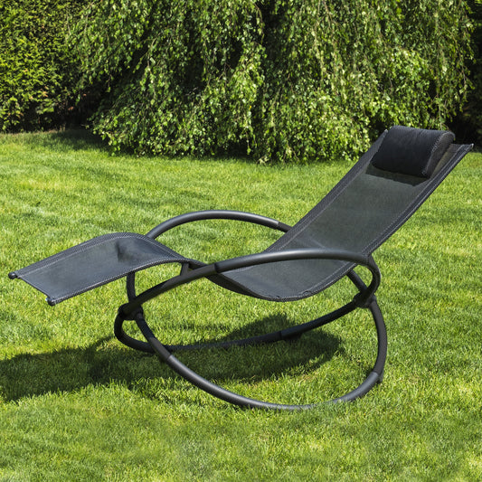 Louis Black Textilene Rocking Lounger