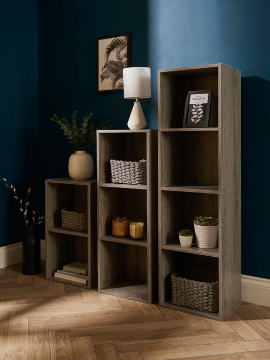 At Home 2 Tier Grey Oak Book Shelf