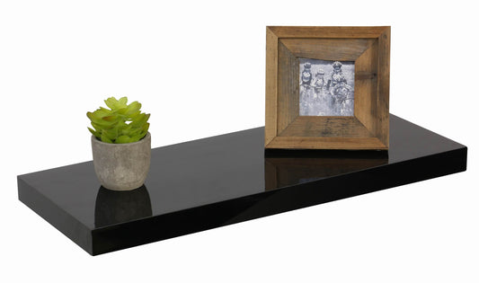 At Home Black Floating Shelf