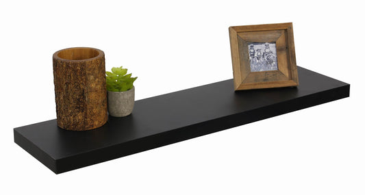 At Home Black Floating Shelf