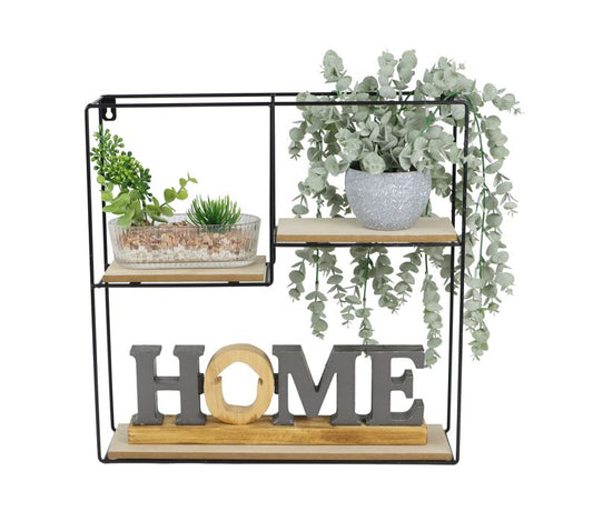 At Home Multi Section Black Shelf