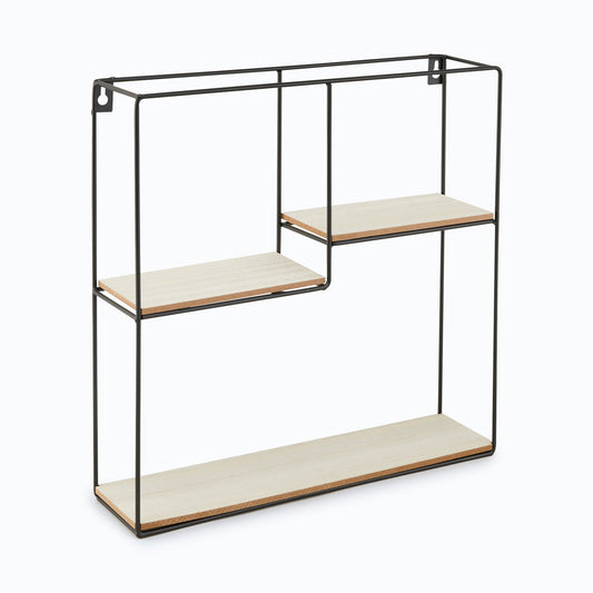 At Home Multi Section Black Shelf