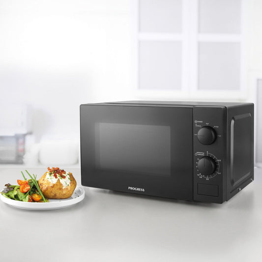 Progress Manual 700W Black Microwave
