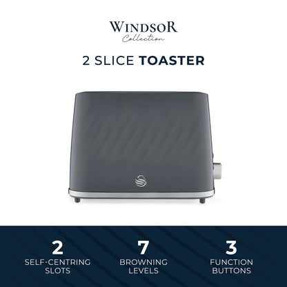 Swan Windsor Textured 2 Slice Toaster