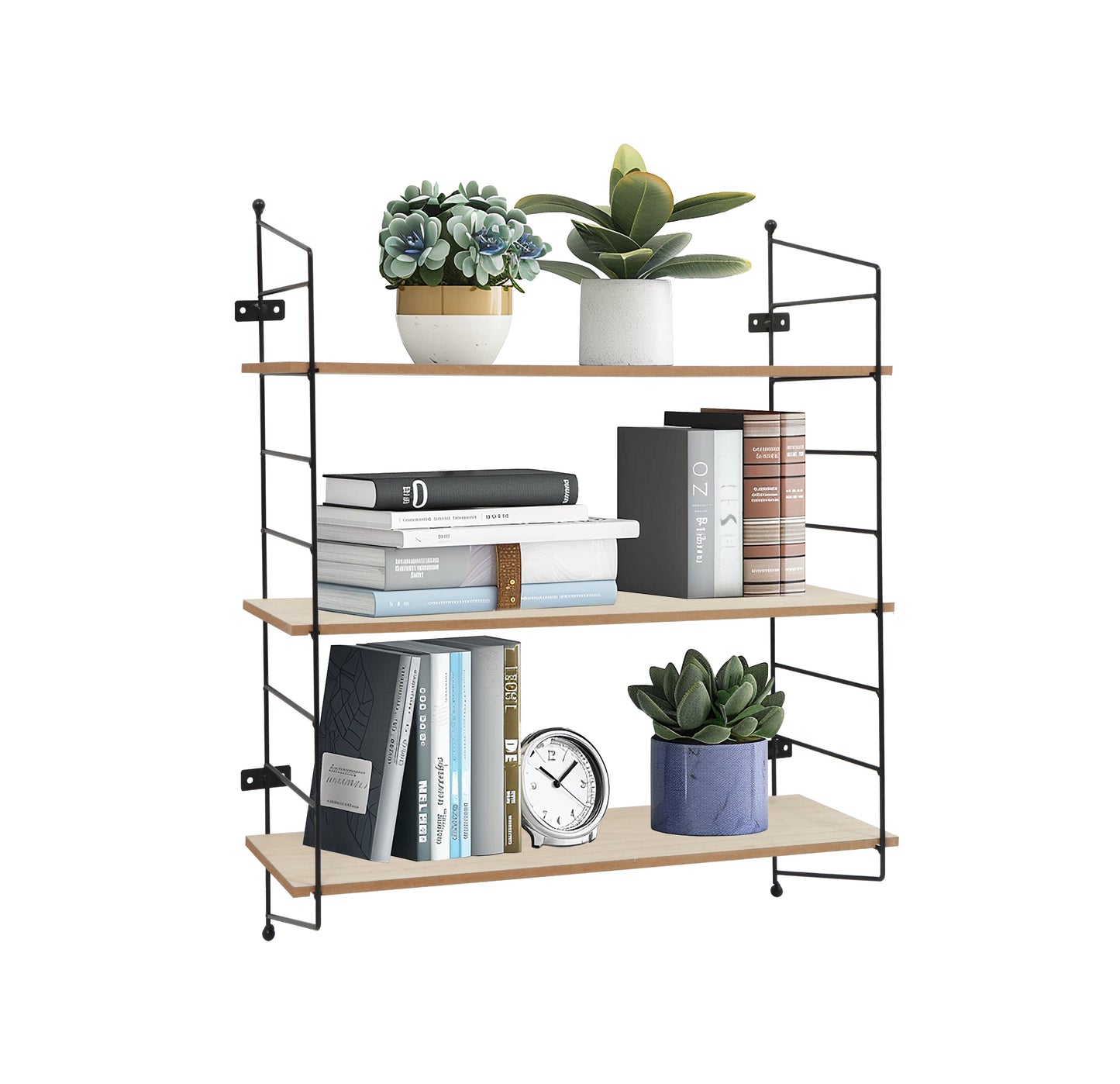 Pine and Metal 3 Tier Shelf