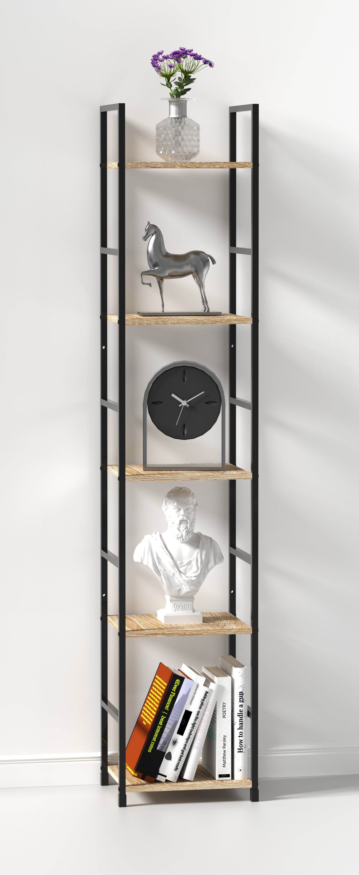 Industrial Metal 5 Tier Narrow Shelf