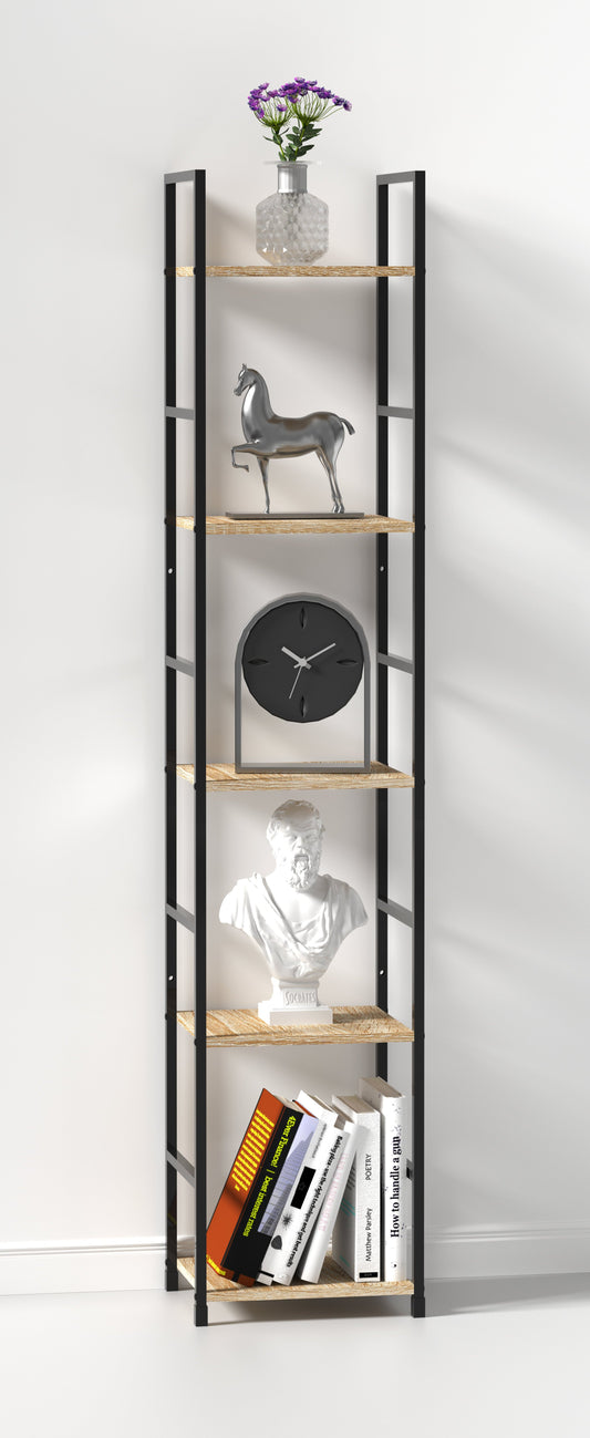 Industrial Metal 5 Tier Narrow Shelf