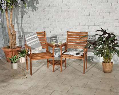 Royalcraft Napoli Companion Duo Love Seat Acacia Set