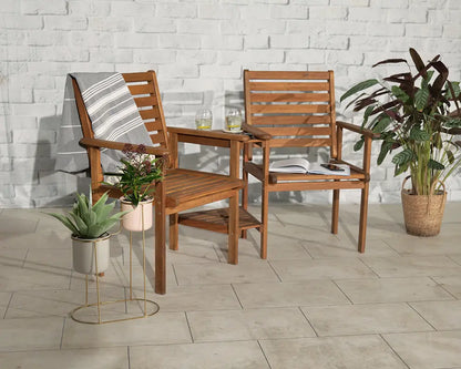 Royalcraft Napoli Companion Duo Love Seat Acacia Set