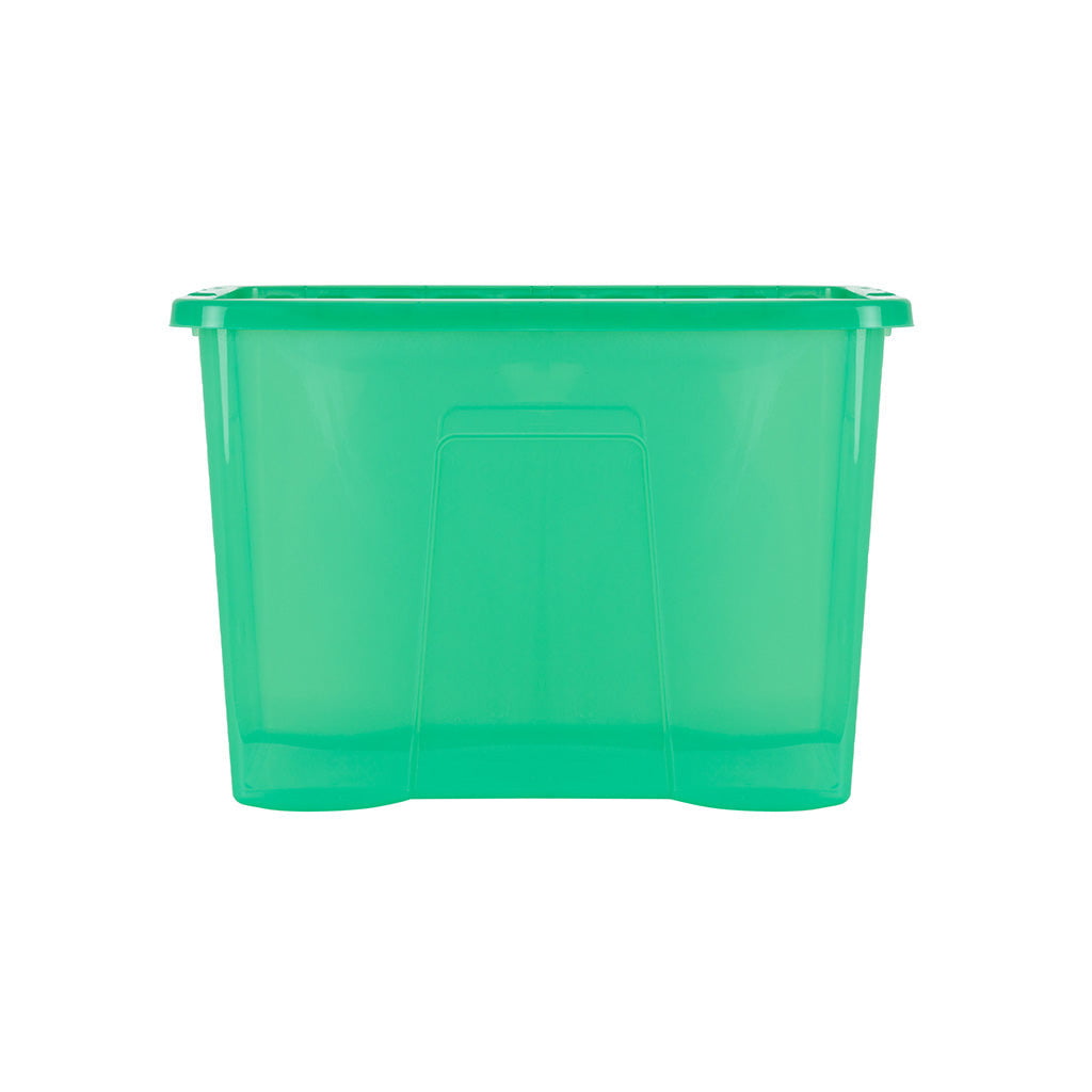 Pack of 4 Wham Crystal 80L Tinted Green Box and Lid