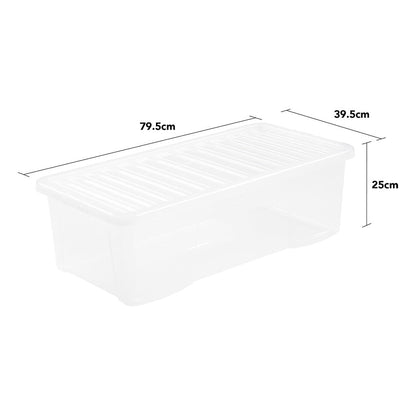 Crystal Pack of 4 62L Box and Lid Clear