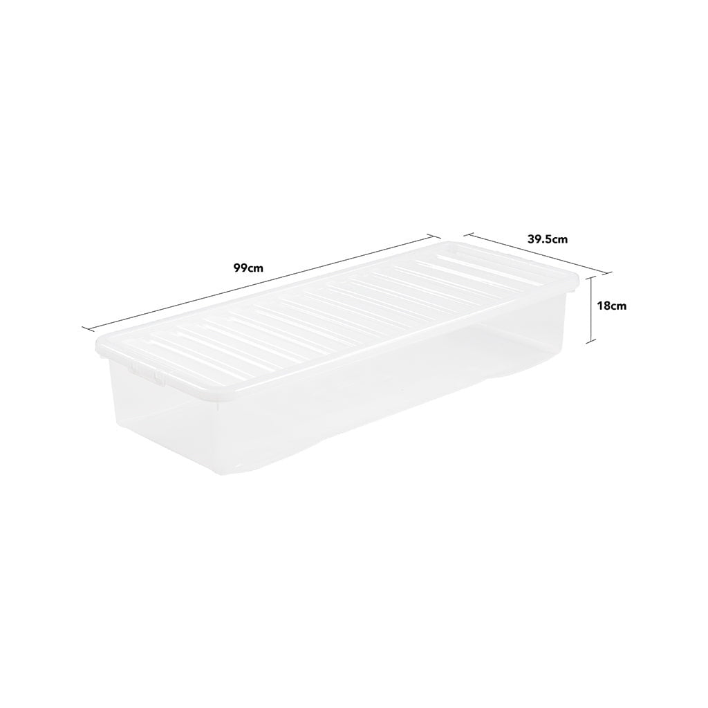 Crystal Pack of 3 55L Box and Lid Clear