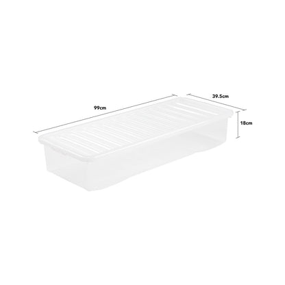 Crystal Pack of 3 55L Box and Lid Clear
