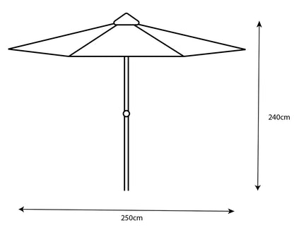 Royalcraft Woodlook 2.5m Ivory Crank and Tilt Parasol