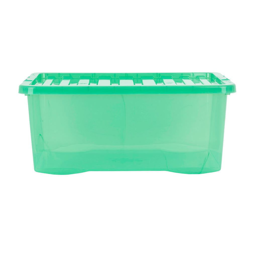 Pack of 5 Wham Crystal 45L Tinted Green Box and Lid