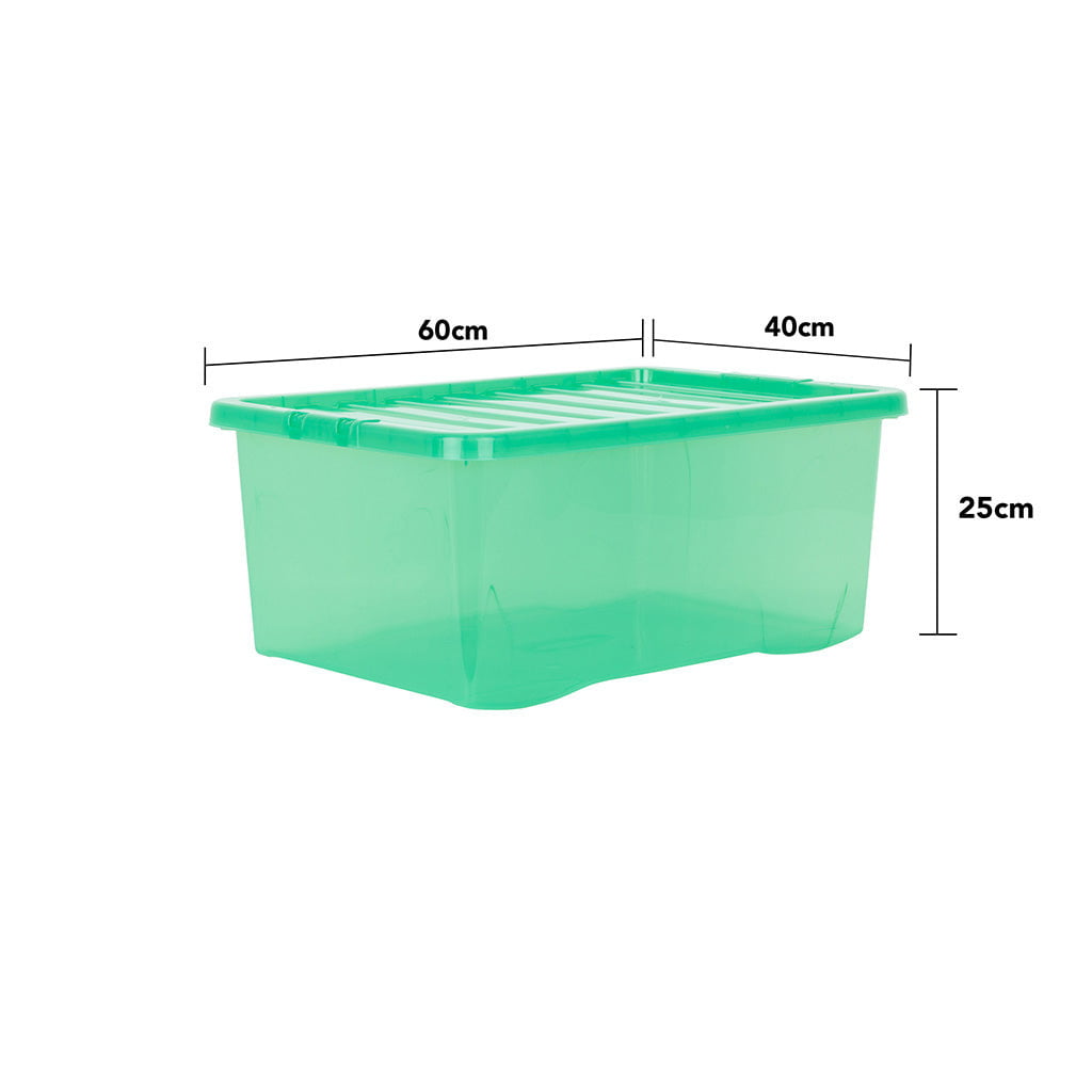 Pack of 5 Wham Crystal 45L Tinted Green Box and Lid