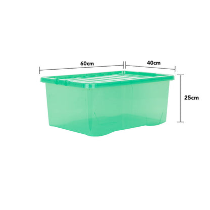 Pack of 5 Wham Crystal 45L Tinted Green Box and Lid