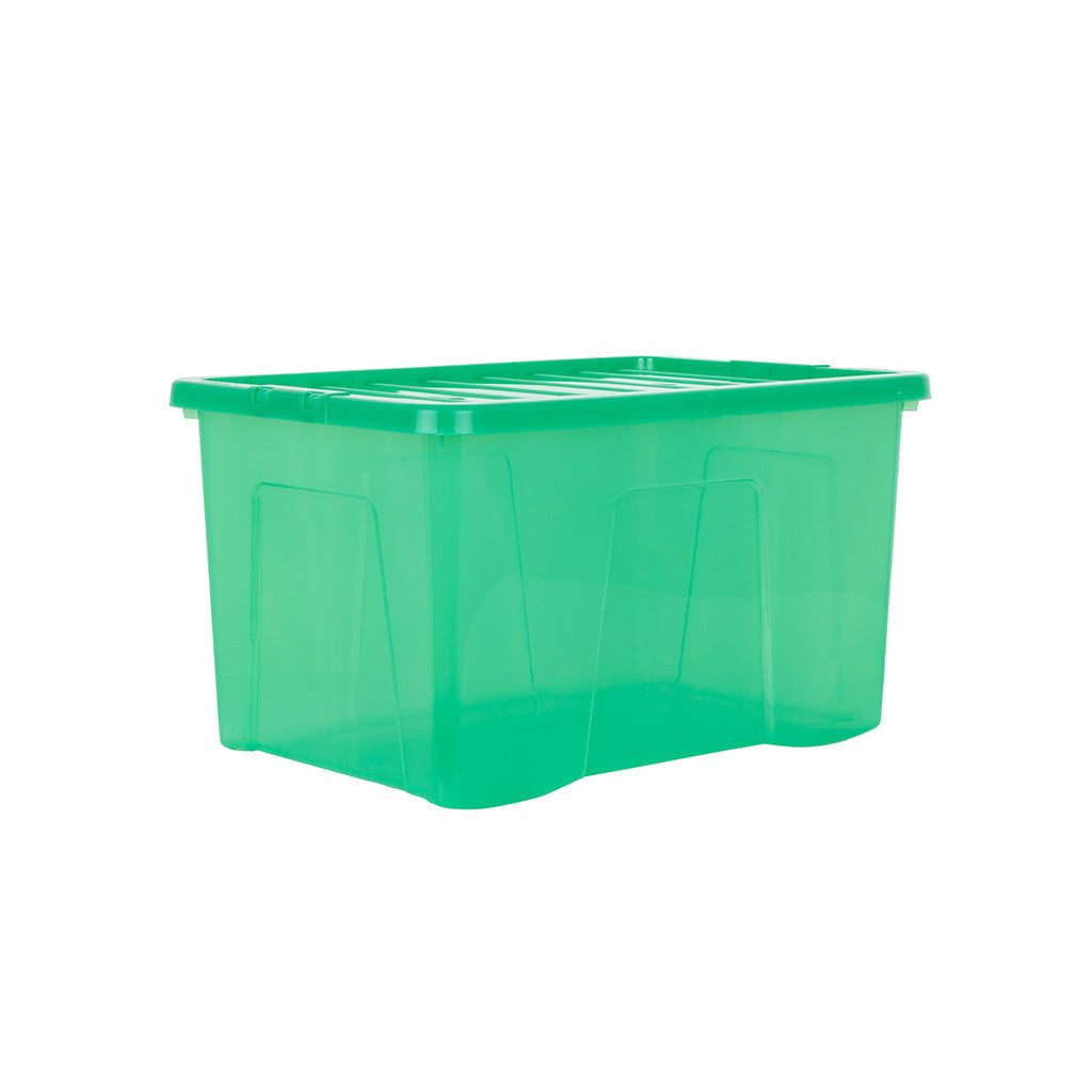 Pack of 5 Wham Crystal 60L Tinted Green Box and Lid