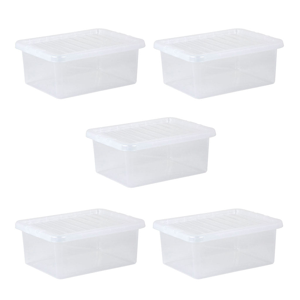 Pack of 5 Wham Crystal 17L Box and Lid