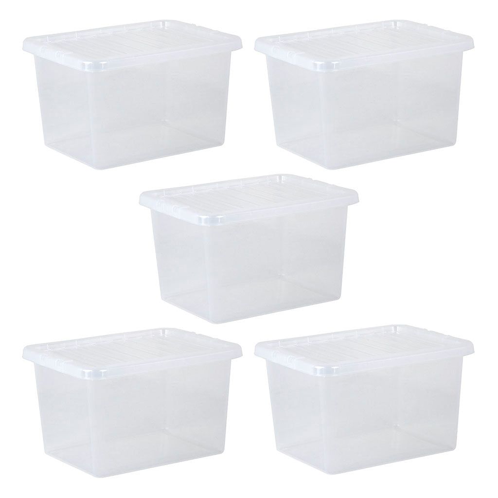Pack of 5 Wham Crystal 25L Box and Lid