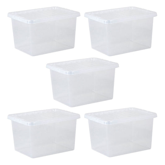 Pack of 5 Wham Crystal 25L Box and Lid
