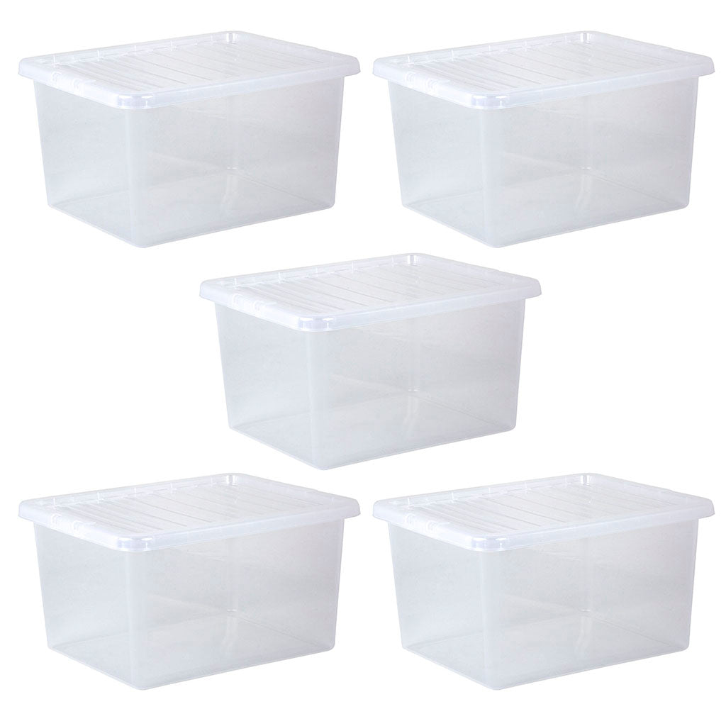 Pack of 5 Wham Crystal 37L Box and Lid