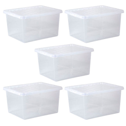 Pack of 5 Wham Crystal 37L Box and Lid