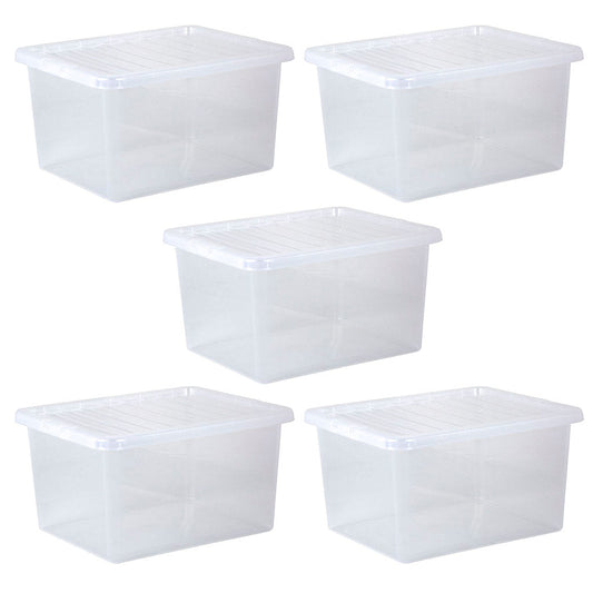 Pack of 5 Wham Crystal 37L Box and Lid