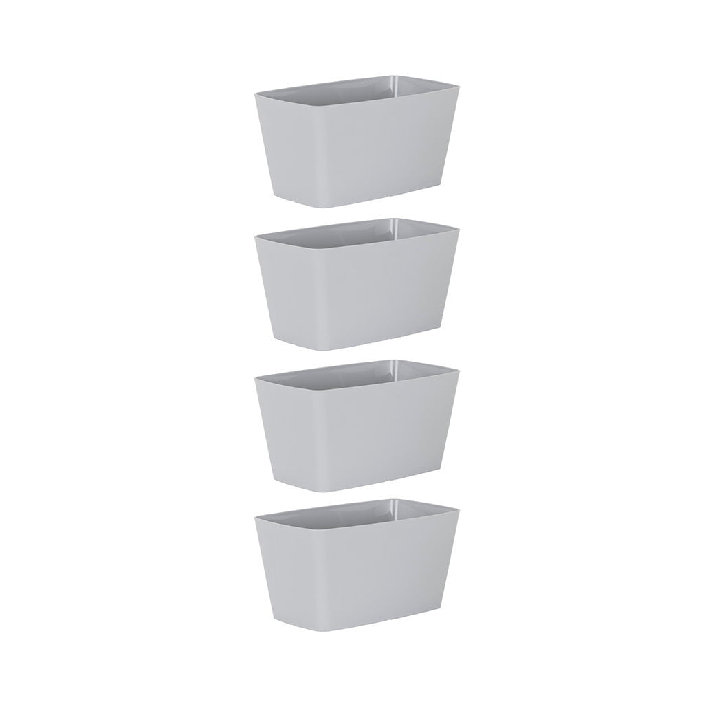 Studio Pack of 4 30cm Cool Grey Rectangular Planter