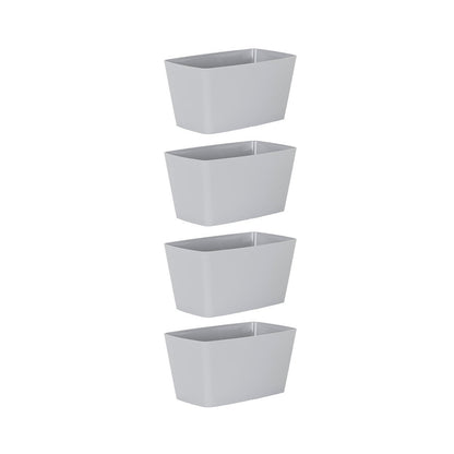 Studio Pack of 4 30cm Cool Grey Rectangular Planter