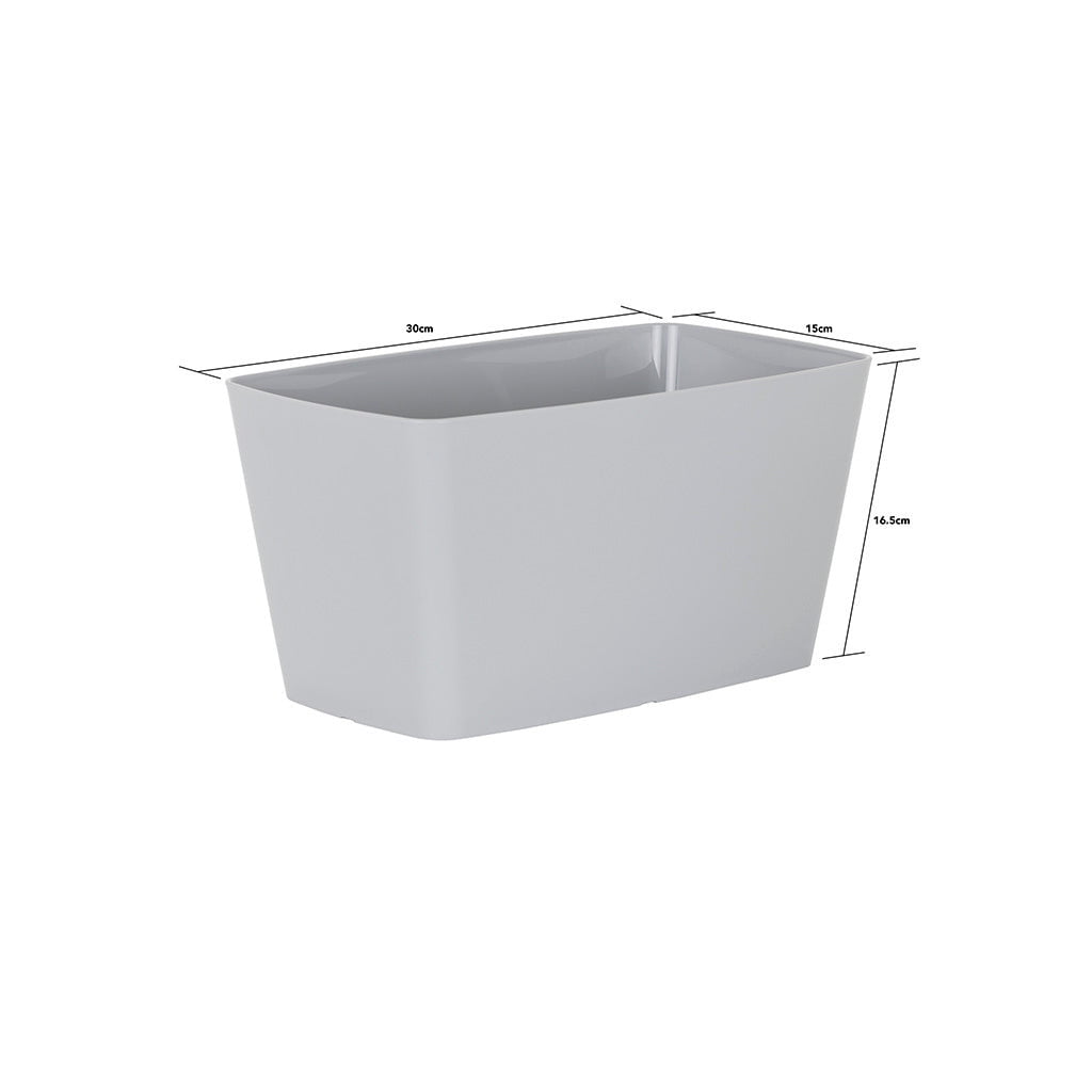 Studio Pack of 4 30cm Cool Grey Rectangular Planter