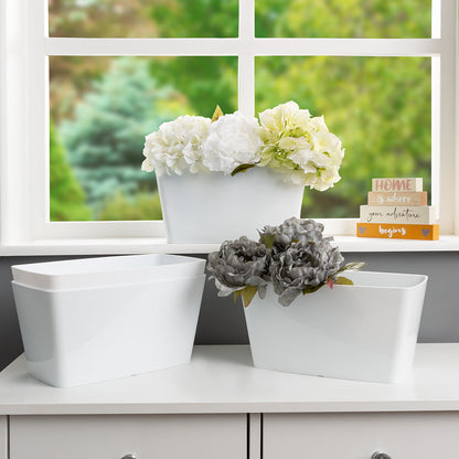 Studio Pack of 4 30cm Ice White Rectangular Trough Cover