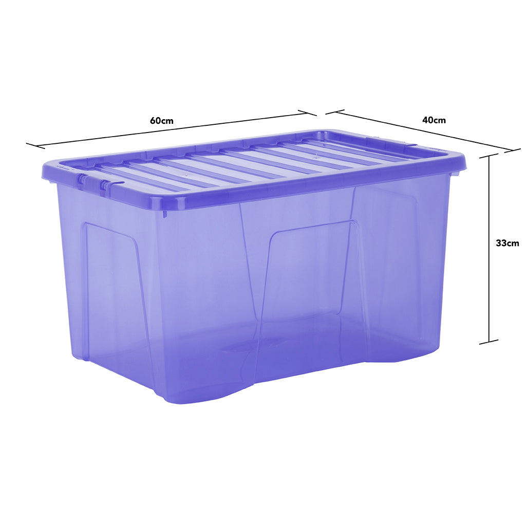 Pack of 5 Wham Crystal 60L Tinted Blue Box and Lid