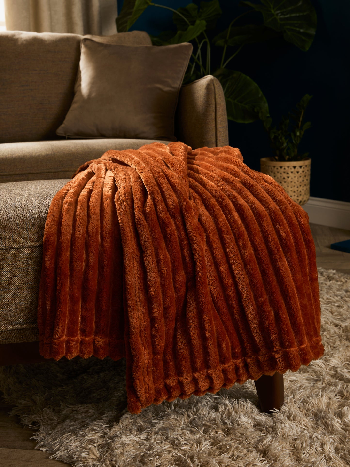 Ribbed Coral Throw
